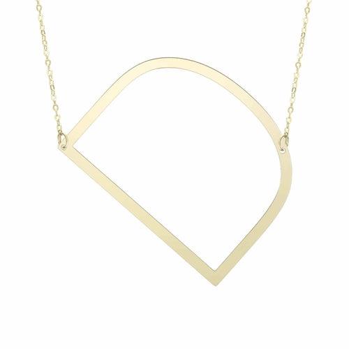 14kt Gold Polished Initial Sideways Necklace