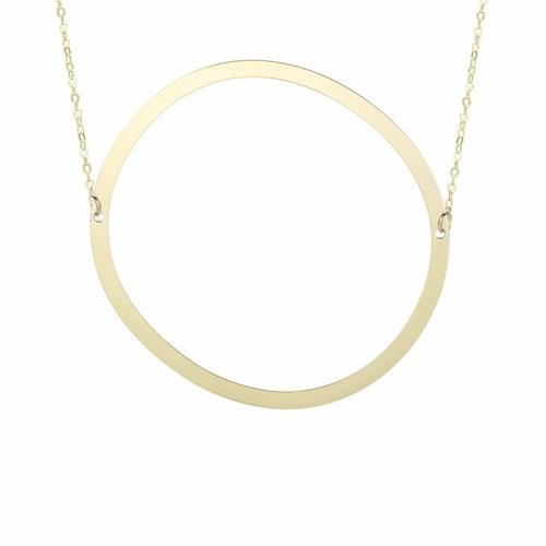 14kt Gold Polished Initial Sideways Necklace