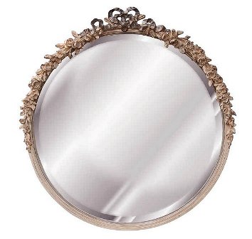Lovely HandCrafted, Round Decorative Mirror- Cream Rose Cream Gold Silver Finish