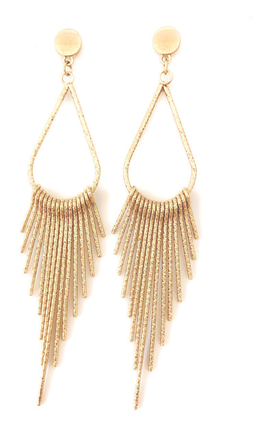 Long Tassel Earrings in Gold or Silver - Roses & Chains | Fashionable Clothing, Shoes, Accessories, & More