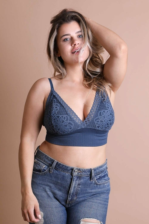 Waistband Loop Lace Brami Top- Plus Sizes - Roses & Chains | Fashionable Clothing, Shoes, Accessories, & More