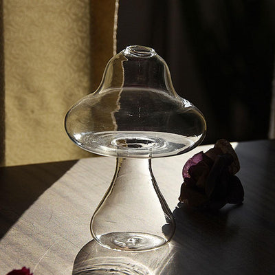 Mushroom Hydroponic Glass Vase - Hand-blown