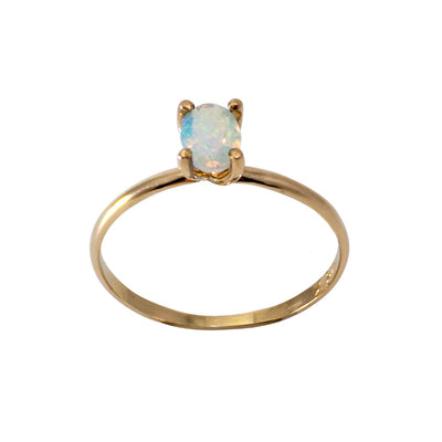 100% Natural Opal Oval Solitaire 14k Gold Filled Ring