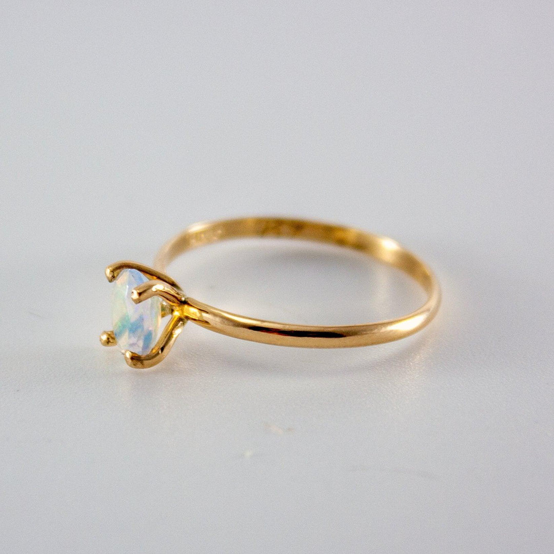 100% Natural Opal Oval Solitaire 14k Gold Filled Ring