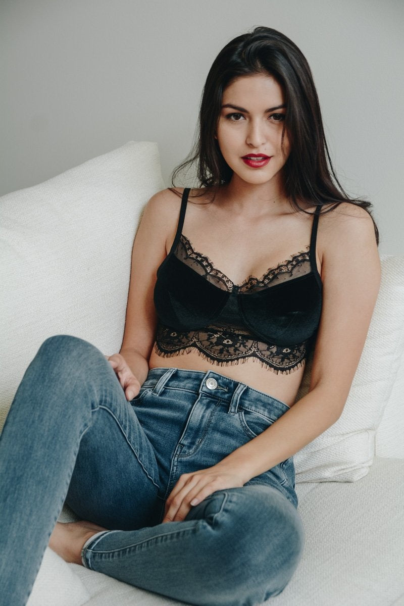 Velvet Lace Half Cami Top - Roses & Chains | Fashionable Clothing, Shoes, Accessories, & More